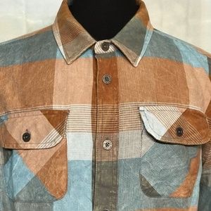 Prana  Mens Plaid LongSleeve Button Up Shirt - L